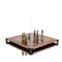 Schackbräde kopparemalj 30x30cm Meander, Schack, brädspel Backgammon, Schack 6 - grifon.se 