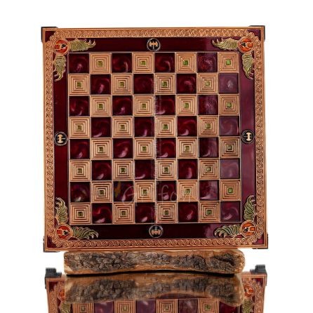Brons emalj schackbräde 30x30cm Minoan, Schack, brädspel Backgammon, Schack 1 - grifon.se