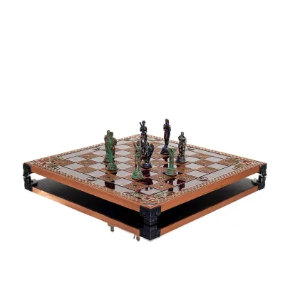 Brons emalj schackbräde 30x30cm Minoan, Schack, brädspel Backgammon, Schack 6 - grifon.se 