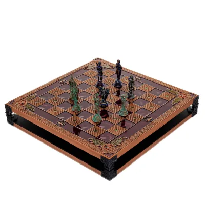 Brons emalj schackbräde 30x30cm Minoan, Schack, brädspel Backgammon, Schack 7 - grifon.se 