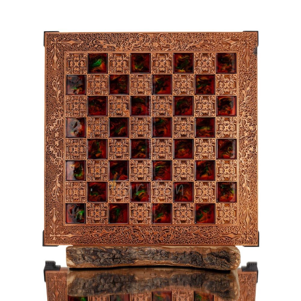Chess board copper enamel 30x30cm branch, Chess, board game Backgammon, Chess 1 - grifon.se 