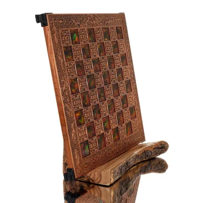 Schackbräde kopparemalj 30x30cm gren, Schack, brädspel Backgammon, Schack 4 - grifon.se 