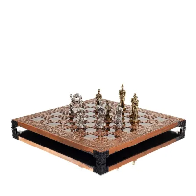 Schackbräde kopparemalj 30x30cm gren, Schack, brädspel Backgammon, Schack 6 - grifon.se 