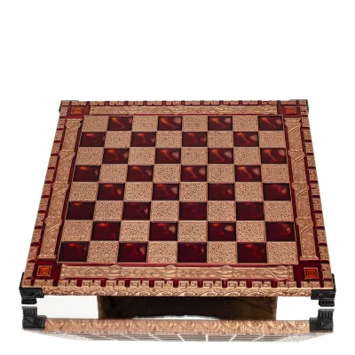 Schackbräde kopparemalj 30x30cm meander Kolumn, kolumn, Schack, brädspel Backgammon, Schack 5 - grifon.se 