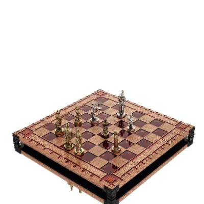 Schackbräde kopparemalj 30x30cm meander Kolumn, kolumn, Schack, brädspel Backgammon, Schack 7 - grifon.se 