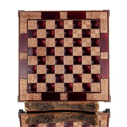 Schackbräde kopparemalj 30x30cm klassisk, Schack, brädspel Backgammon, Schack 1 - grifon.se