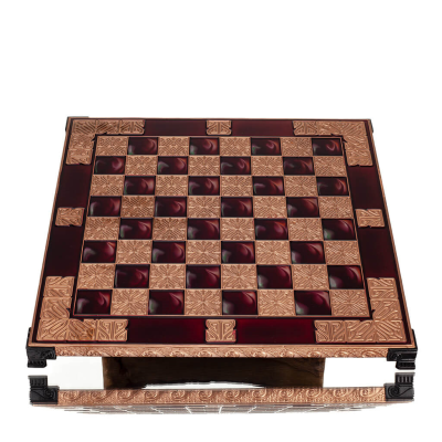 Schackbräde kopparemalj 30x30cm klassisk, Schack, brädspel Backgammon, Schack 5 - grifon.se 