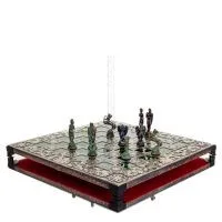 Brons emalj schackbräde 33x33cm makedonska, schack, brädspel Backgammon, Schack 6 - grifon.se 