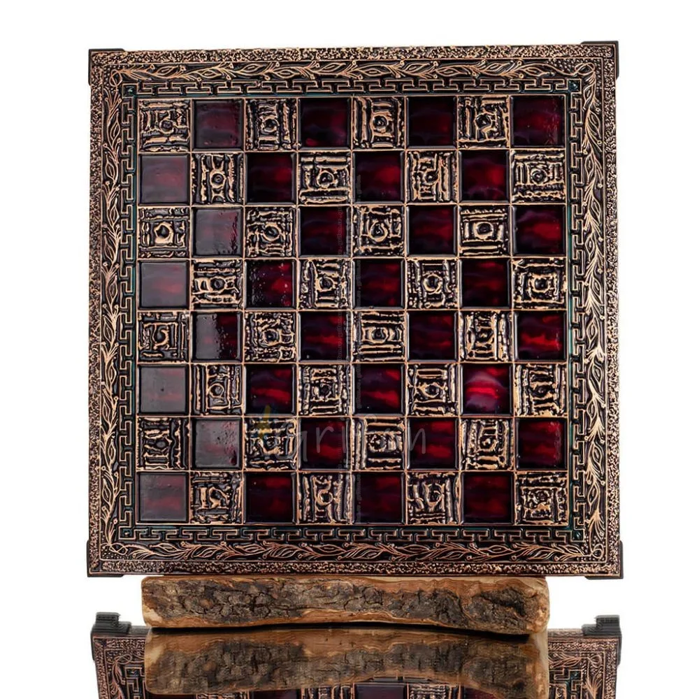 Σκακιέρα χάλκινη σμάλτο 33x33cm ελιά, Σκάκι, επιτραπέζιο παιχνίδι Τάβλι, Σκάκι 1 - grifon.se 