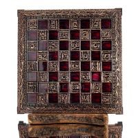 Chessboard copper enamel 33x33cm olive, Chess, board game Backgammon, Chess 1 - grifon.se 