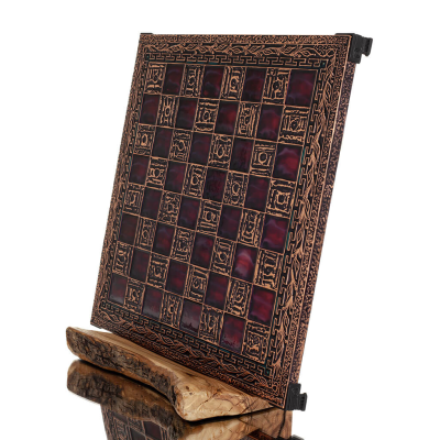 Chessboard copper enamel 33x33cm olive, Chess, board game Backgammon, Chess 2 - grifon.se 