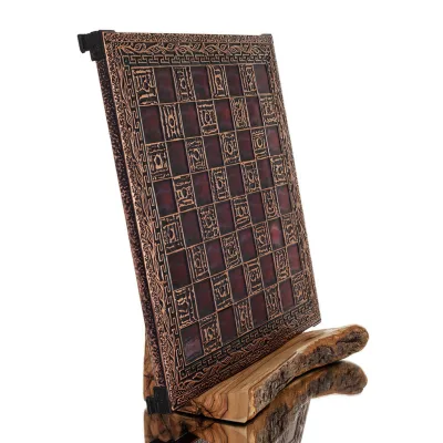 Chessboard copper enamel 33x33cm olive, Chess, board game Backgammon, Chess 4 - grifon.se 