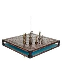 Σκακιέρα χάλκινη σμάλτο 33x33cm ελιά, Σκάκι, επιτραπέζιο παιχνίδι Τάβλι, Σκάκι 6 - grifon.se 