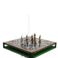 Schackbräde kopparemalj 33x33cm slingrande delfin, schack, brädspel Backgammon, Schack 6 - grifon.se 
