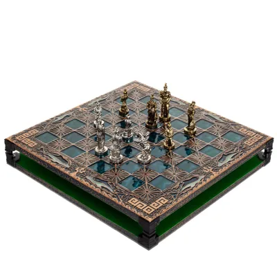 Σκακιέρα χάλκινη σμάλτο 33x33cm δελφίνι μαίανδρος, Σκάκι, επιτραπέζιο παιχνίδι Τάβλι, Σκάκι 7 - grifon.se 