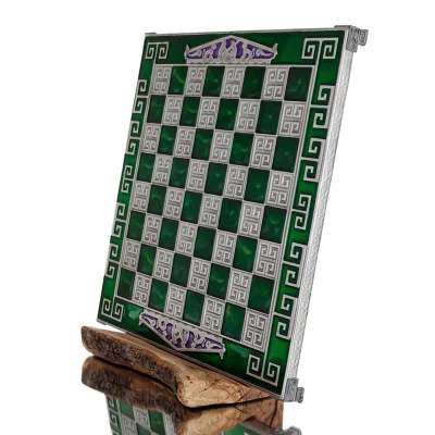 Schackbräde kopparemalj 35x35cm meanderfronton, Schack, brädspel Backgammon, Schack 1 - grifon.se 