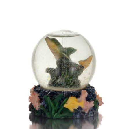 Dolphin and turtle: symbol of freedom, strength, courage, joy, protection with alabaster decorative ball Polyester 1 - grifon.se