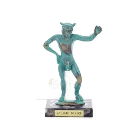 Satyr: Mytiska varelser, demoner, andar i berg och skogar 12x7 cm helkroppsstaty bronsprydnad, antikens Grekland Brons 1 - grifo