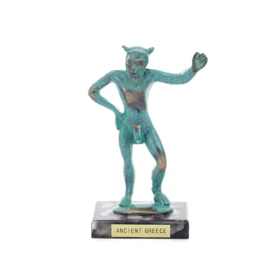 Satyr: Mythical Beings, Demons, Spirits in Mountains and Forests12x7cm Full Body Statue Bronze Ornament, Ancient Greece Bronze 1