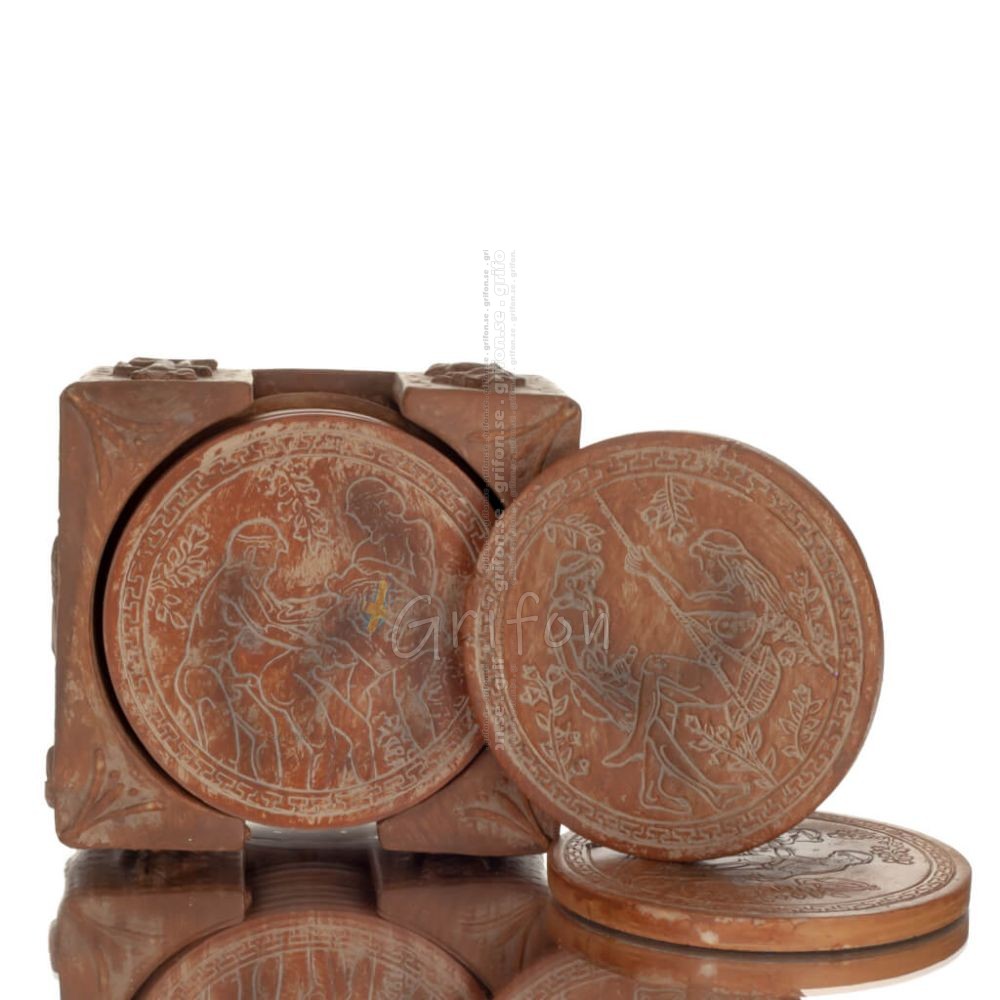 Satires, erotic shows, sex, ancient Greece on alabaster Coasters Polyester 1 - grifon.se 