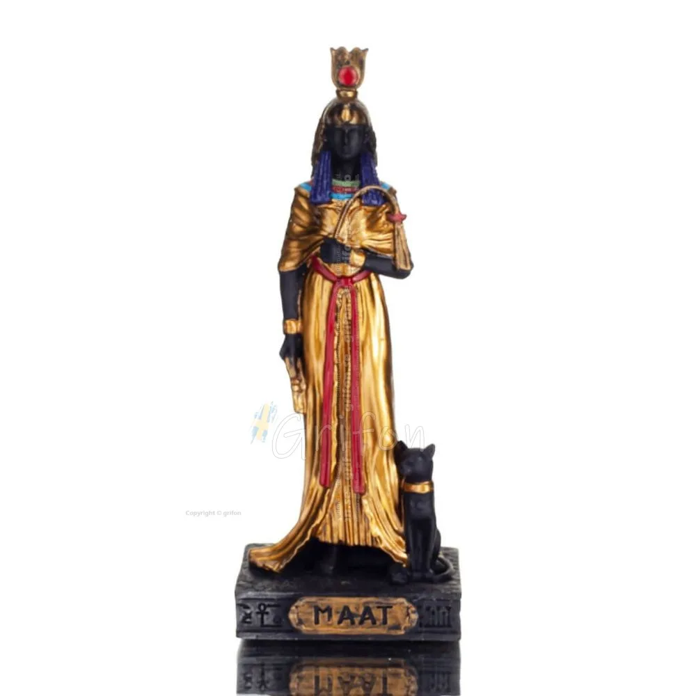 Maat: Synen på balans, ordning, harmoni, lag, rättvisa 8,5 cm elektrolytisk brons Veronese staty, egyptisk Veronese 1 - grifon.s