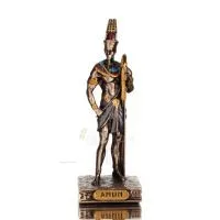 Amon Ra eller Ammon, Amen, Imn: Faraoernas fader, gudarnas konung, 85 cm med brons elektrolys av Veronese, egyptisk Statyetter e