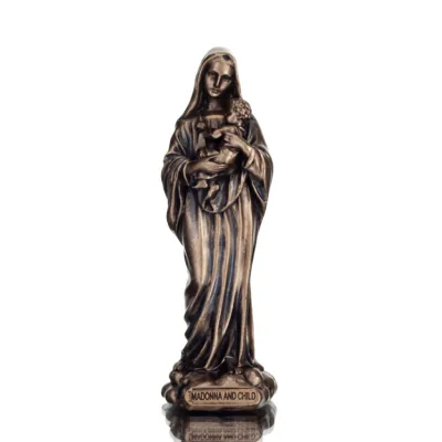 Jungfru Maria Jungfru Maria eller Theotokos med Jesus Kristus 8cm Hellängd Veronese brons elektrolysstaty Veronese 1 - grifon.se