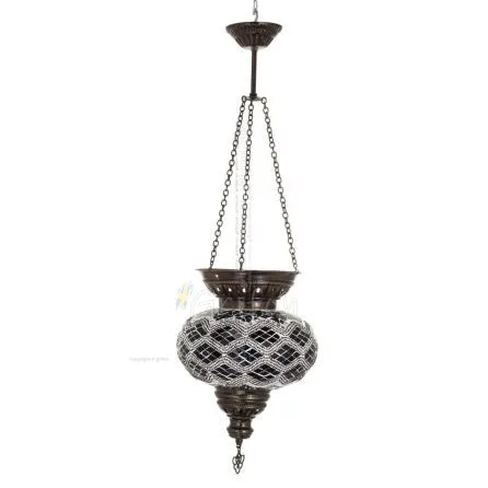 Tiled ceiling lamp φ240 70cm Handmade Metal with glass Lighting fixtures 1 - grifon.se 