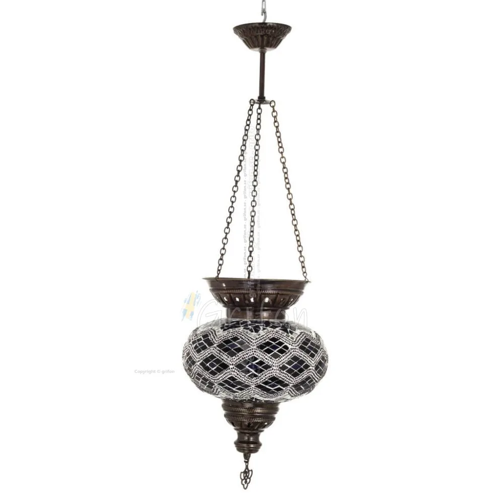 Tiled ceiling lamp φ240 70cm Handmade Metal with glass Lighting fixtures 1 - grifon.se 