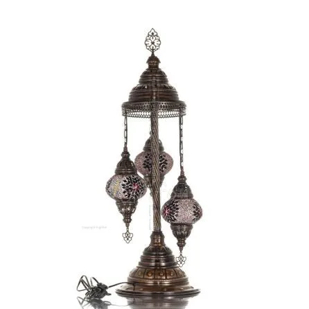 Golvlampa med 3 lampor 75cm Handgjord Metall med glas Belysningsarmaturer 1 - grifon.se 