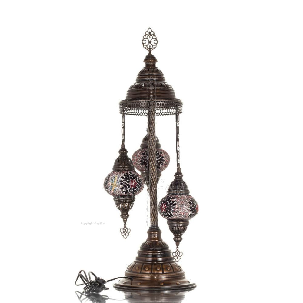 Floor lamp with 3 lamps 75cm Handmade Metal with glass Lighting fixtures 1 - grifon.se 