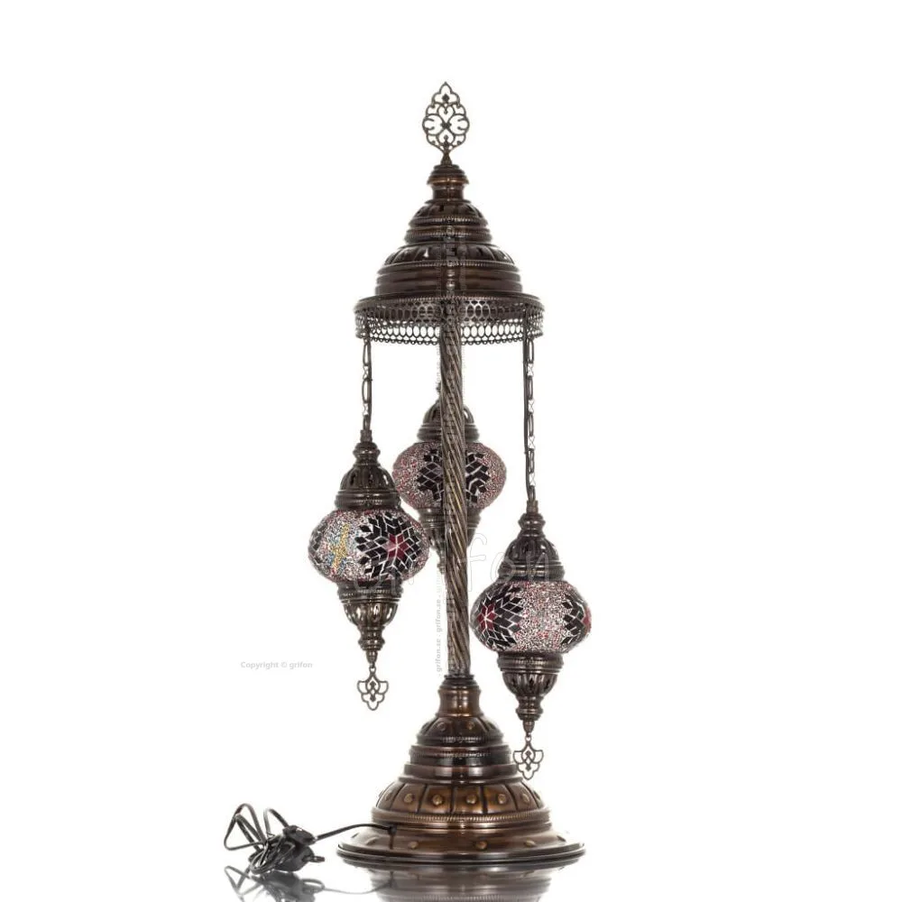 Floor lamp with 3 lamps 75cm Handmade Metal with glass Lighting fixtures 1 - grifon.se 