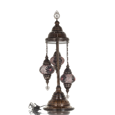 Golvlampa med 3 lampor 75cm Handgjord Metall med glas Belysningsarmaturer 1 - grifon.se 