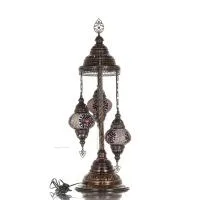 Golvlampa med 3 lampor 75cm Handgjord Metall med glas Belysningsarmaturer 1 - grifon.se 