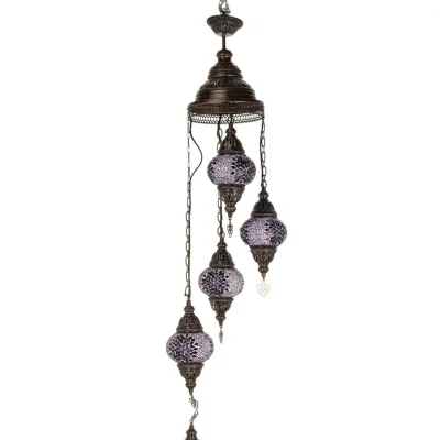 Multi-light takpendel med 4 lampor 80cm Handgjord metall med glas Belysningsarmaturer 1 - grifon.se 