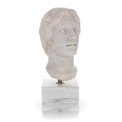 Tonåring: Ung, fri medborgare, 36 cm. Byst, byst Tillverkad av marmor, Handgjord, antikens Grekland Gyps, Porolithos, Marble 1 -