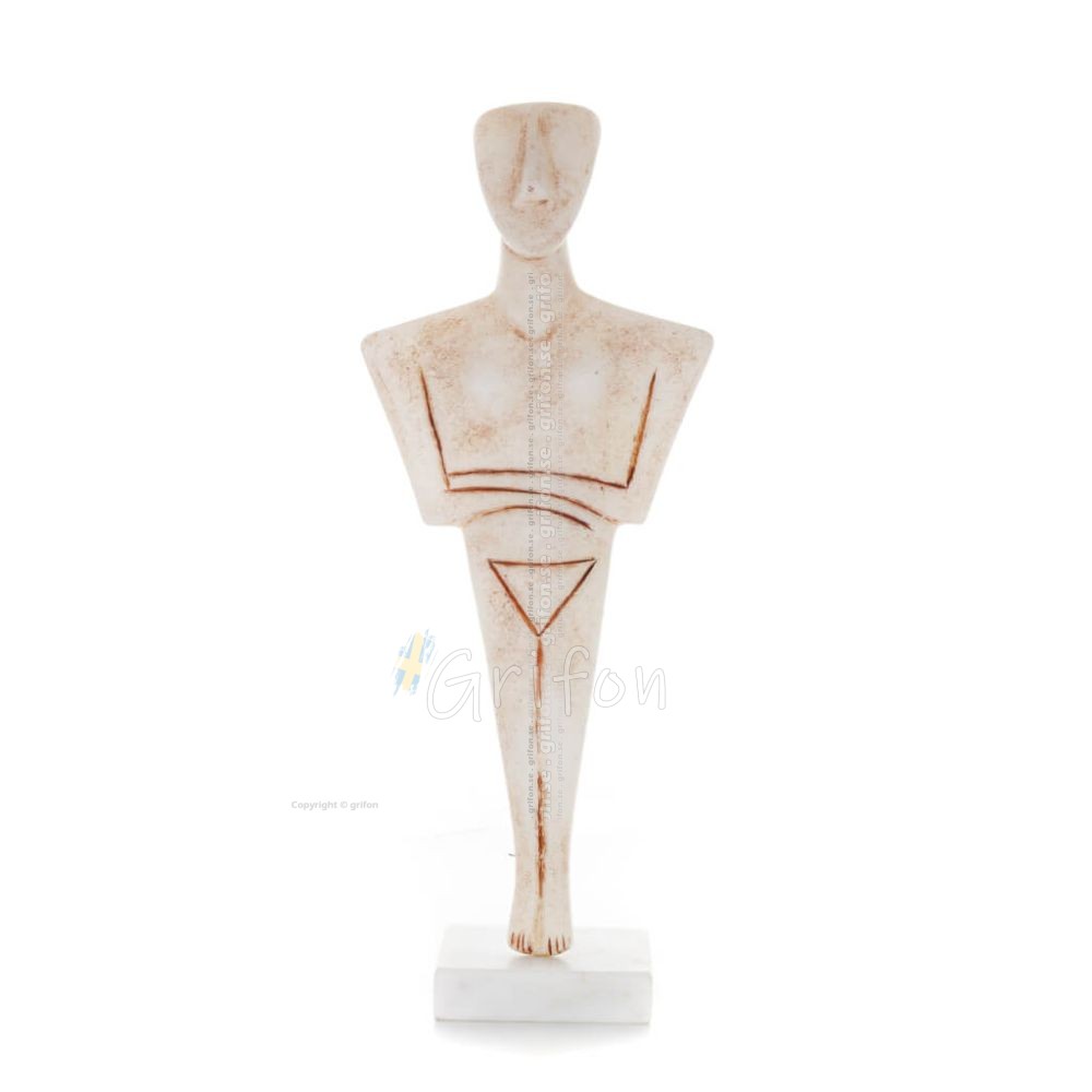 Cycladic figurine 47cm. Made of marble, Handmade, Cycladic culture, ancient Greece. Plaster, Tuff, Marmor 1 - grifon.se 