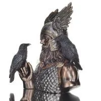 Odin: Den högsta guden i nordisk mytologi med korpbyst 24 cm Veronese elektropläterad bronsstaty Veronese 2 - grifon.se 
