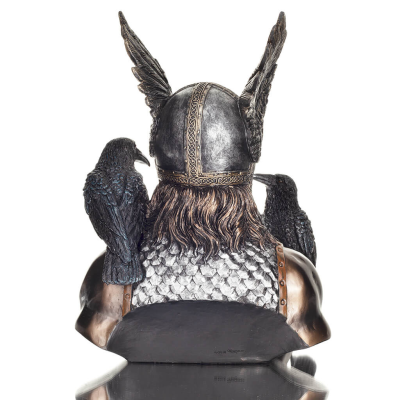 Odin: The Supreme God in Norse Mythology with Ravens Bust 24cm Veronese Electroplated Bronze Statue Veronese 3 - grifon.se 