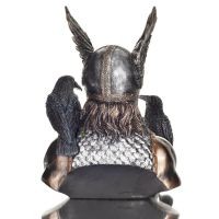 Odin: The Supreme God in Norse Mythology with Ravens Bust 24cm Veronese Electroplated Bronze Statue Veronese 3 - grifon.se 