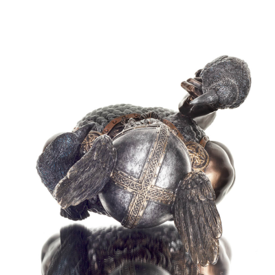 Odin: The Supreme God in Norse Mythology with Ravens Bust 24cm Veronese Electroplated Bronze Statue Veronese 5 - grifon.se 