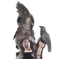 Odin: The Supreme God in Norse Mythology with Ravens Bust 24cm Veronese Electroplated Bronze Statue Veronese 6 - grifon.se 