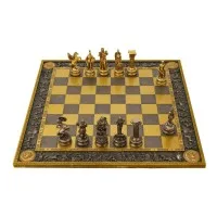 GREEK OLYMPUS CHESS MEN GOLD ANTIQUED