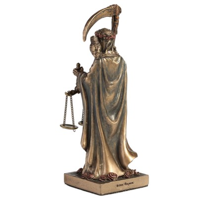 SANTA MUERTE HOLDING SCYTHE AND SCALE 10.6cm Κιβ.96